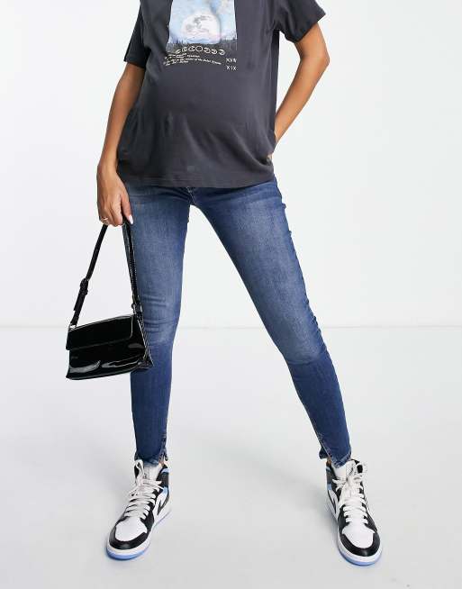 River Island - Zwangerschapskleding - Jeans met rechte pijpen in middenblauw, 4 van 4