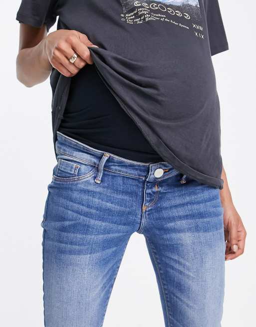 River Island - Zwangerschapskleding - Skinny jeans van denim in medium blauw, 3 van 4