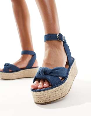 River Island - Zweiteilige Jeans-Espadrilles in Blau