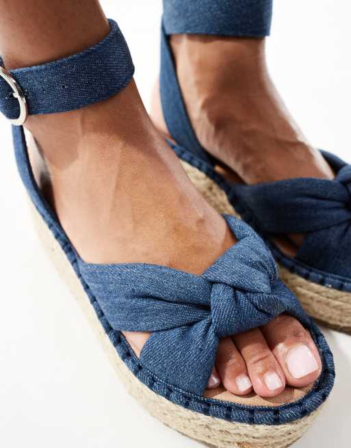 River Island – Zweiteilige Jeans-Espadrilles in Blau, 4 von 4