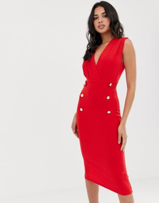 Ærmeløs blazer-kjole fra Girl In Mind-Rød