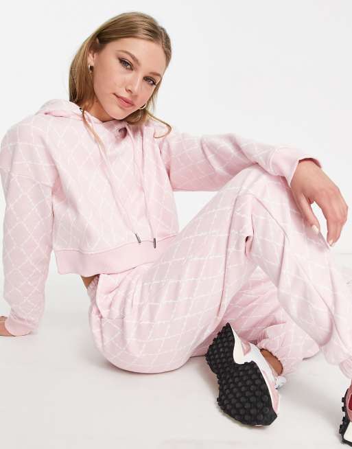 Roadies - Hoodie van co-ord set met all-over print in roze