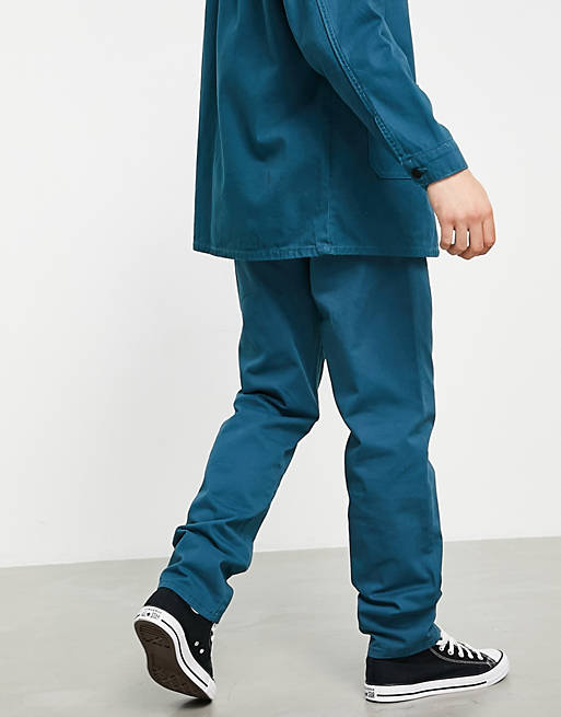 Trousers & Chinos Roadies pleated chino co-ord in bottle green 