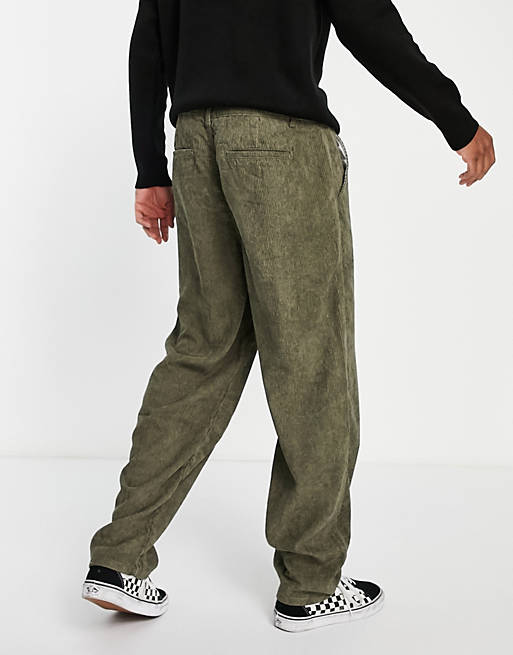  Roadies wide leg cord trouser in khaki 