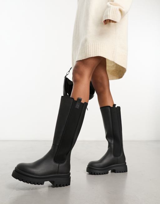 Rocket Dog Drea Long Boot in Black | ASOS