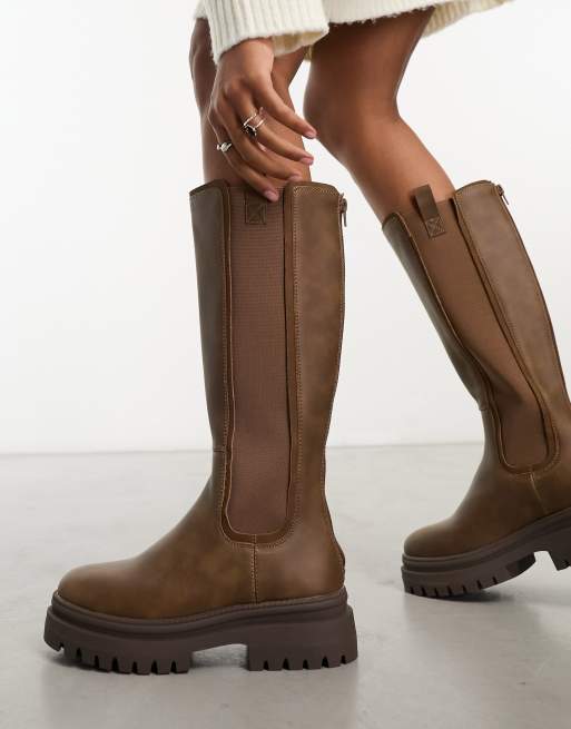 Long store brown boots