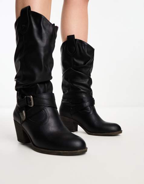  Rocket Dog  Sidestep Western Boot in Black - view 1