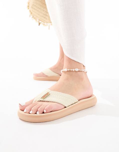 Rocketdog Sunset webbing flip flop in cream - view 1
