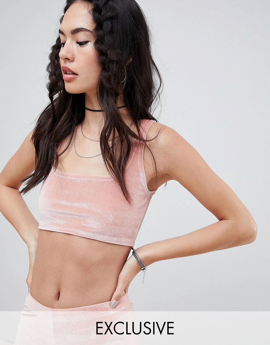 Rokoko festival square neck crop top co-ord-Pink