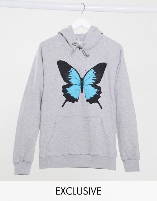 Rokoko oversized hoodie with butterfly graphic