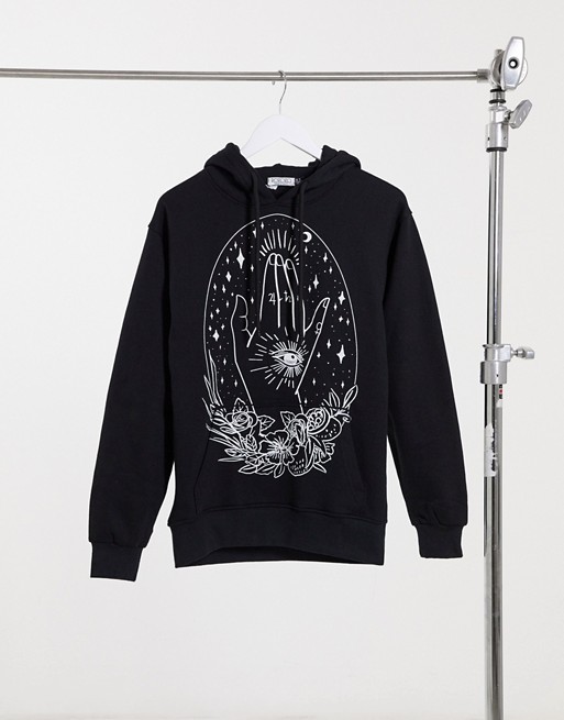 Rokoko oversized hoodie with zodiac hand print
