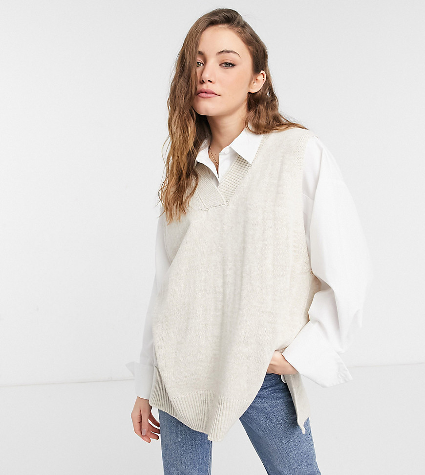 Rokoko Oversized Knitted Sweater Vest-neutral