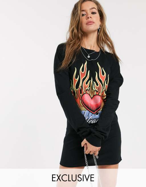 Flame t shirt clearance dress