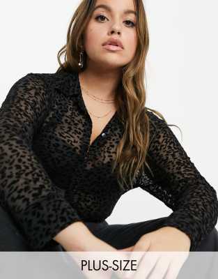 leopard sheer shirt