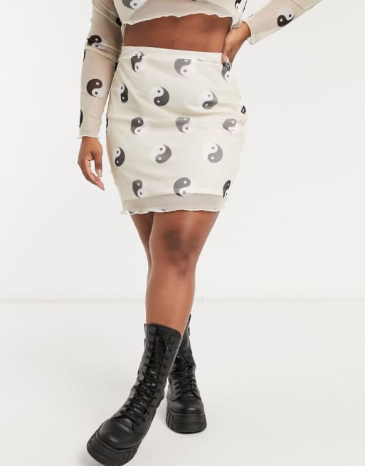 Black and white shop yin yang skirt