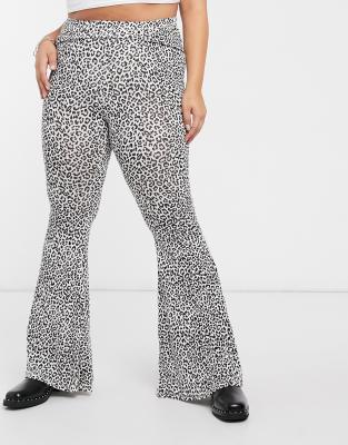 leopard flared pants