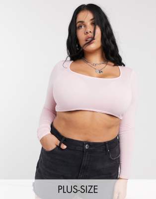 plain long sleeve crop top