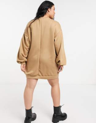 tan sweatshirt dress