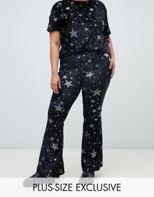plus size velvet flare pants