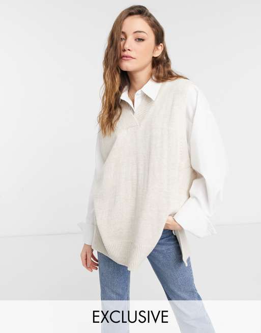 Pull sans manches oversize