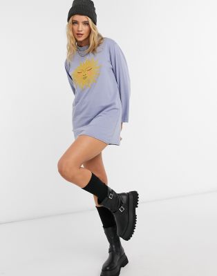 long sleeve graphic t shirt dress