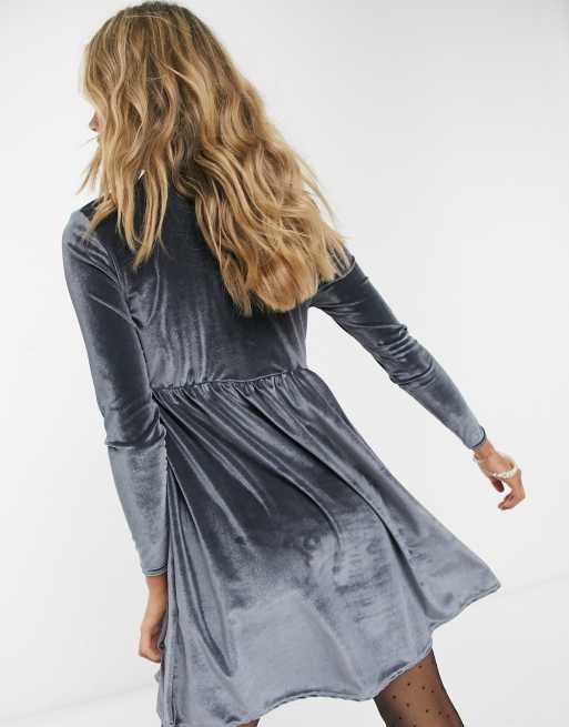 Gray 2025 velvet dress