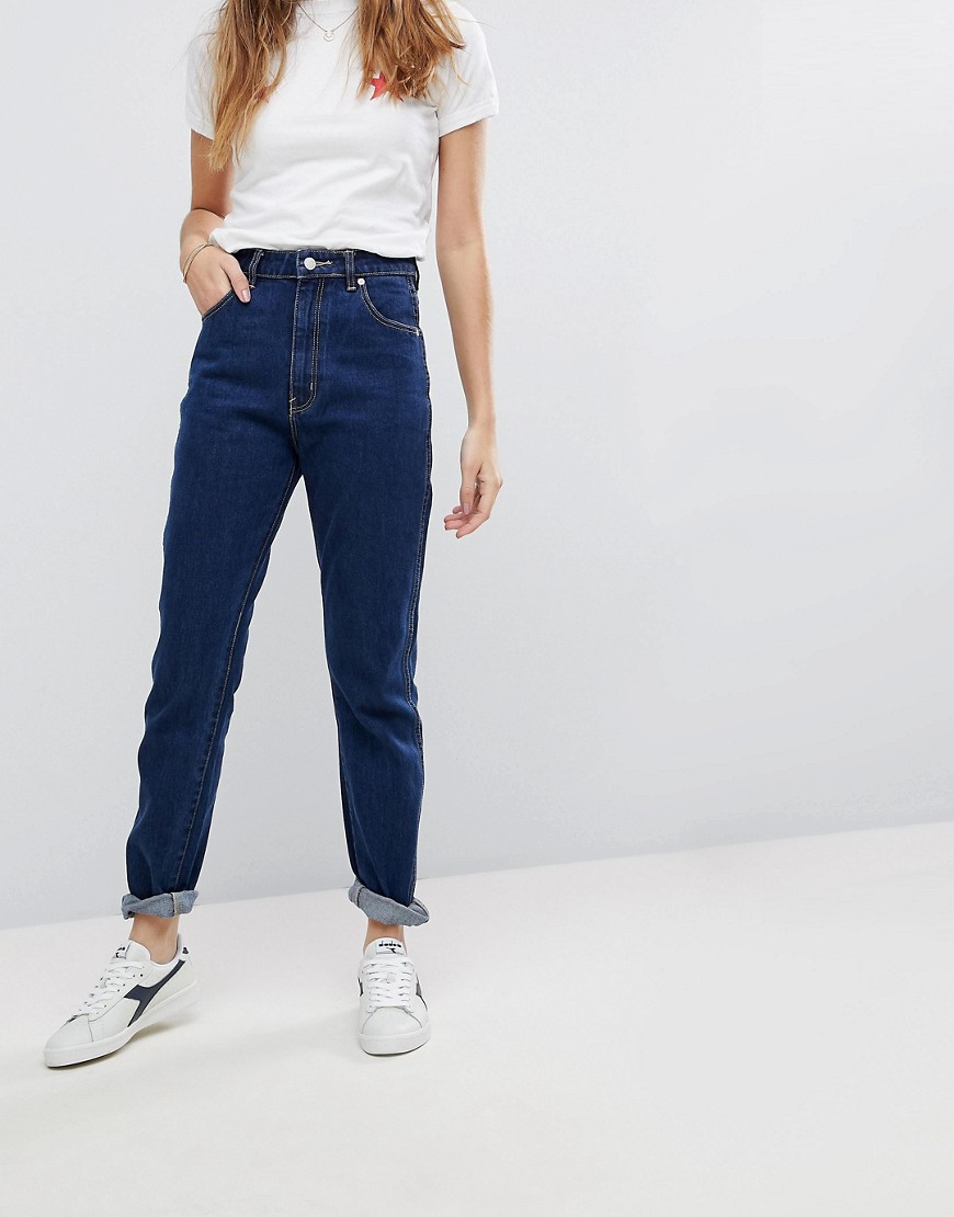 Rolla's Dusters - Mom-jeans i raw wash-Blå