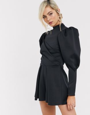 фото Ромпер с объемными рукавами asos design-фиолетовый