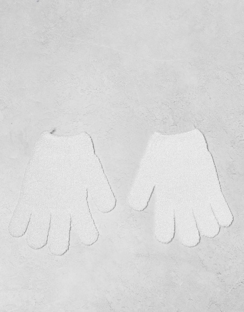 Rose & Caramel – Peeling-Handschuhe in Weiß - view 1