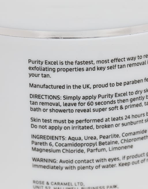 Rose & Caramel - Purity Excel - Gommage 60 secondes pour éliminer l'autobronzant - 440 ml, 3 de 4