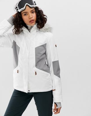 roxy white ski jacket
