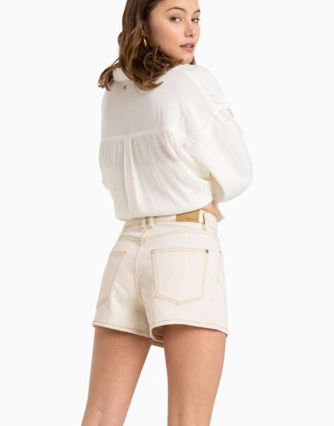 Roxy Chlo  natural relaxed fit denim short in natural - view 1