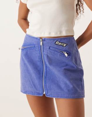 Roxy - Chloe Kim - Minirock in Dazzling Blue im Motorrad-Look-Lila