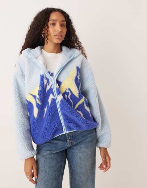 Roxy - Chloe Kim - Polaire zippée à capuche - Bleu moyen et eau glacée - view 1