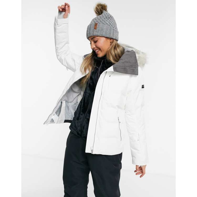 Roxy white 2025 ski jacket