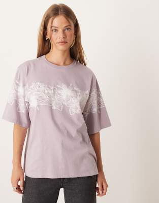 ROXY - Hangloose - Kurzärmliges T-Shirt in Nirvana mit Print-Lila