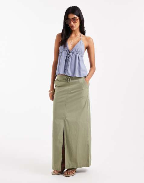 Roxy Iconic Land Skirt in Oil Green