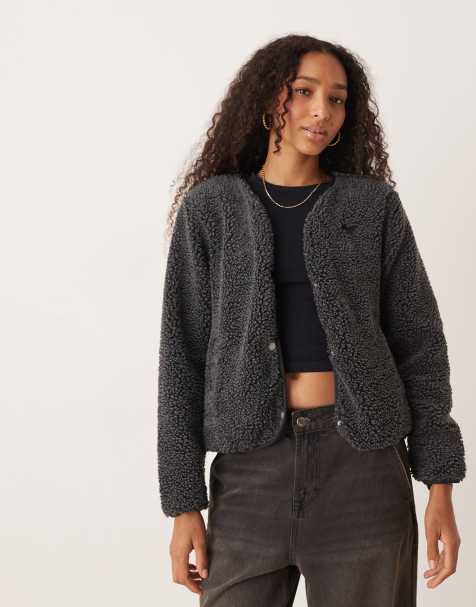 Roxy Iconic town button up polar fleece top in phantom - view 1