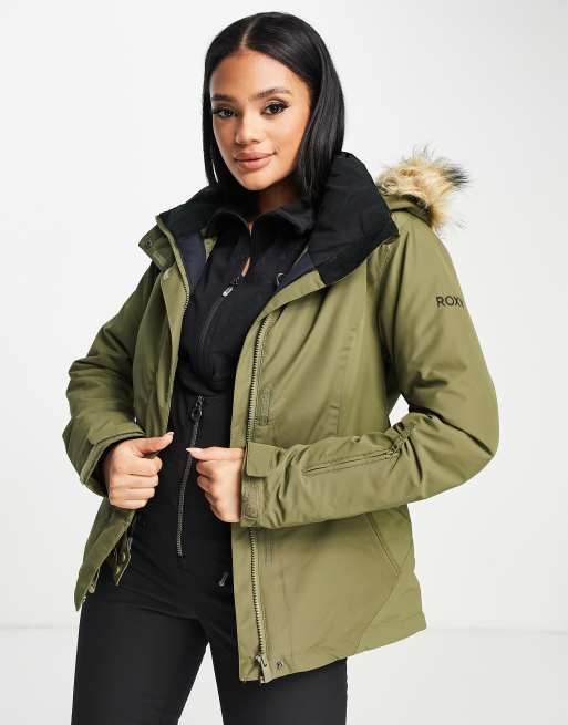 Roxy Jet ski jacket in khaki ASOS