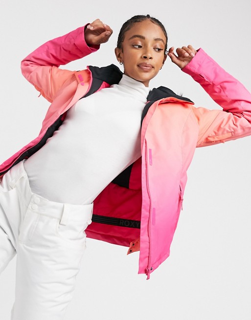 Roxy Jet Ski now Jacket in beetroot pink prado gradient