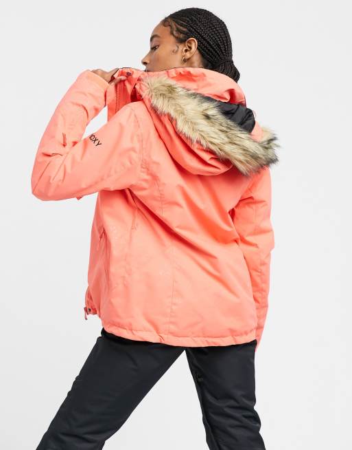 Religieus dik Drastisch Roxy Jet Ski snow jacket in living coral | ASOS