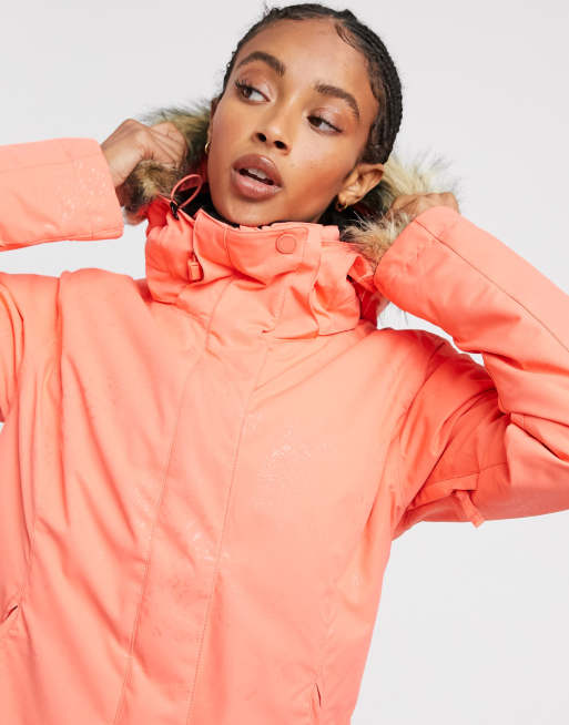 Roxy Jet Ski snow jacket in living coral