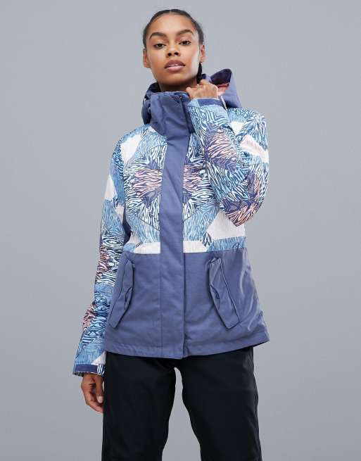 Roxy Jetty Block ski jacket in multi print