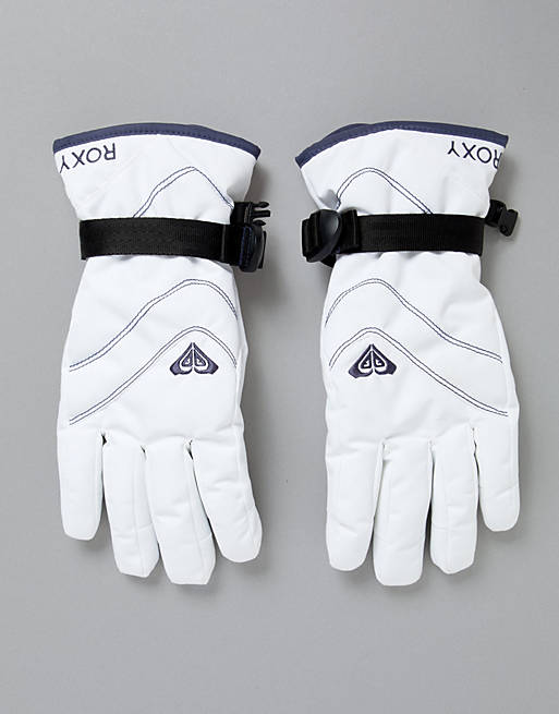 Roxy Jetty ski gloves in white | ASOS
