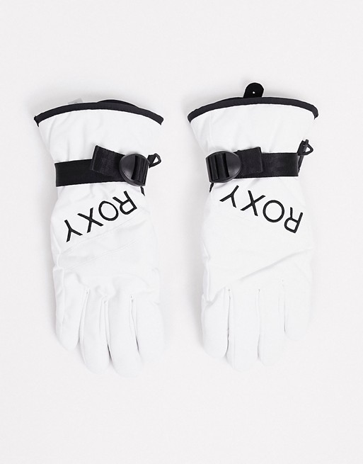 Roxy Jetty Solid Ski gloves in white