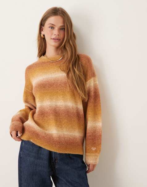 Roxy Love again crew neck jumper in ochre - view 1