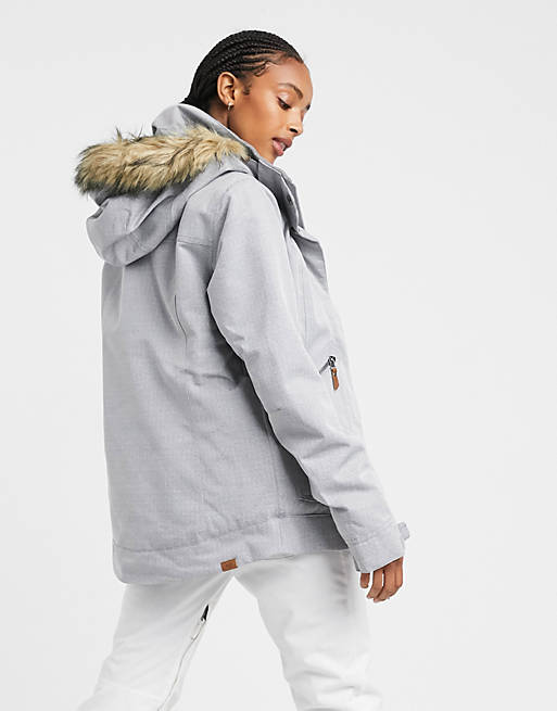 Roxy Meade snow jacket in heather gray | ASOS