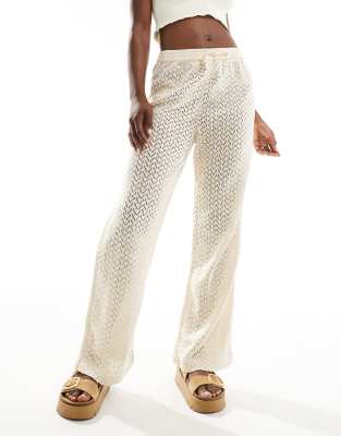 Roxy mood moving beach trousers in oat-White