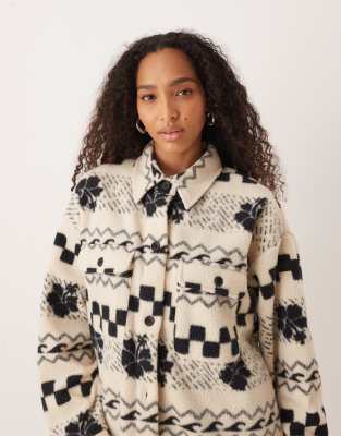 Roxy - Morning Crush - Fleece-Hemdjacke in Parchment Morning Crush-Neutral