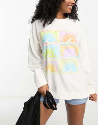 ROXY - Morning Hike - Oversize-Sweatshirt in Weiß